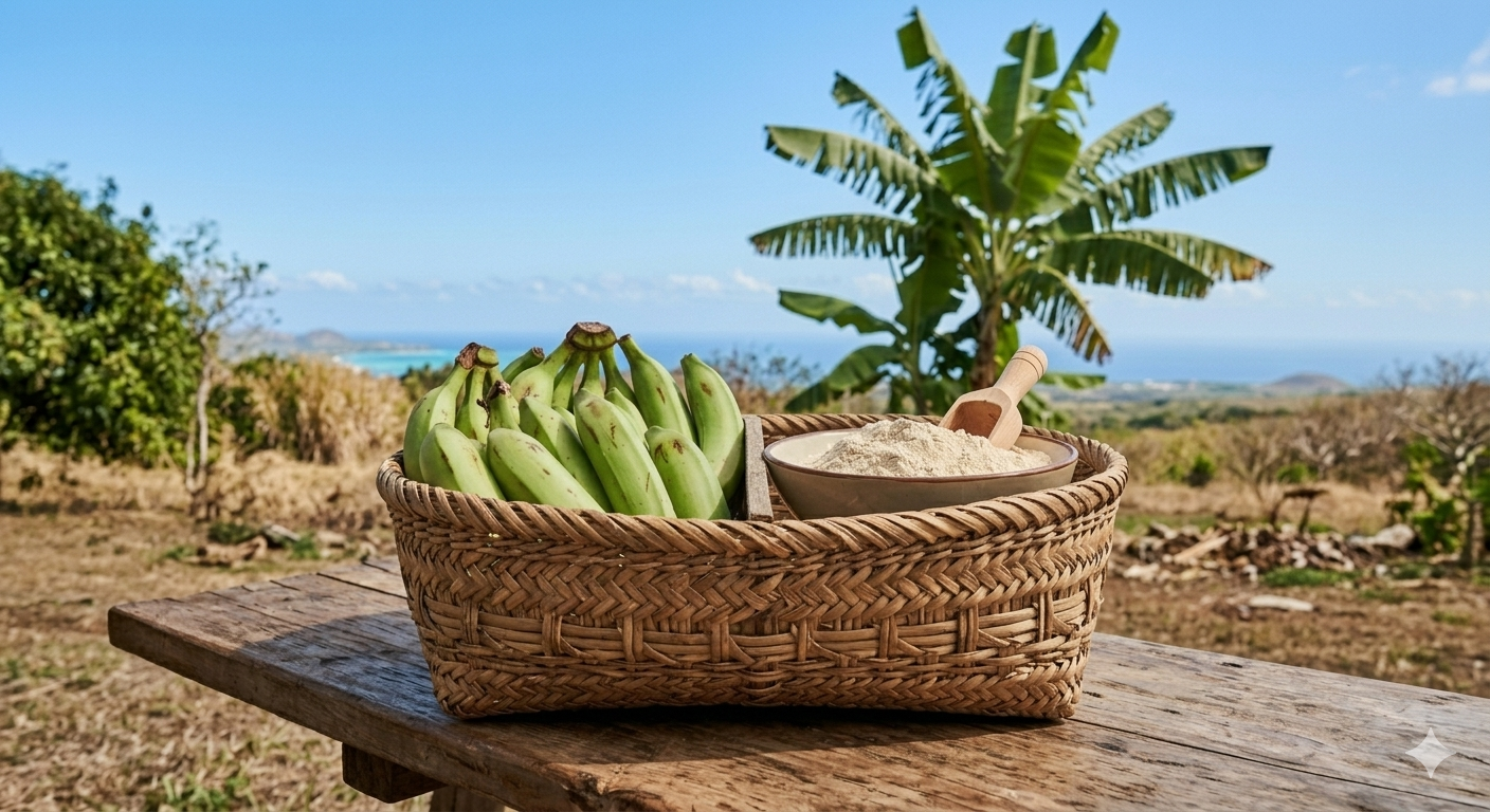 Bananes vertes et farine beige artisanale — AULINAGAN