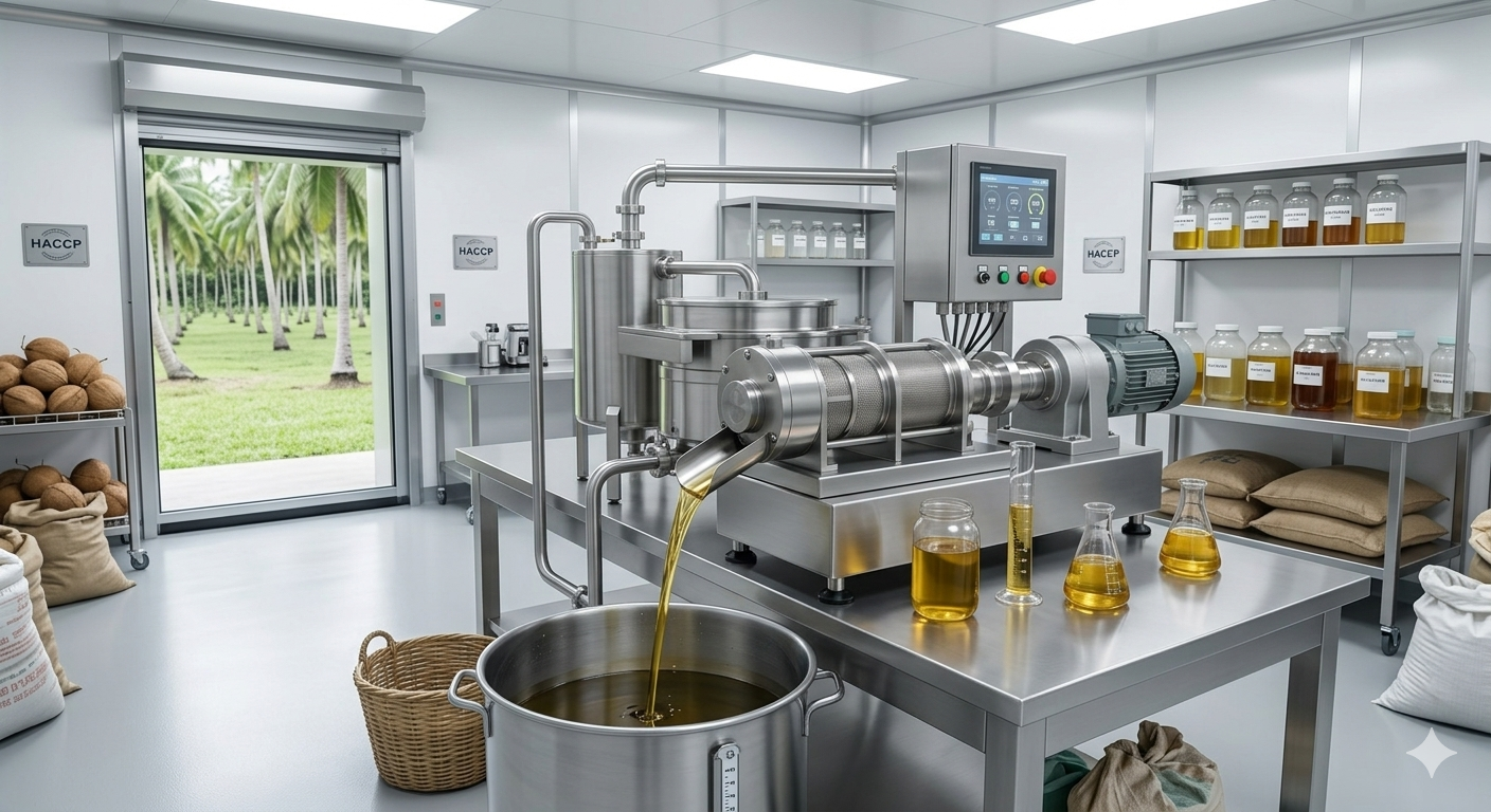 Presse artisanale à froid en action — AULINAGAN, Capesterre-de-Marie-Galante