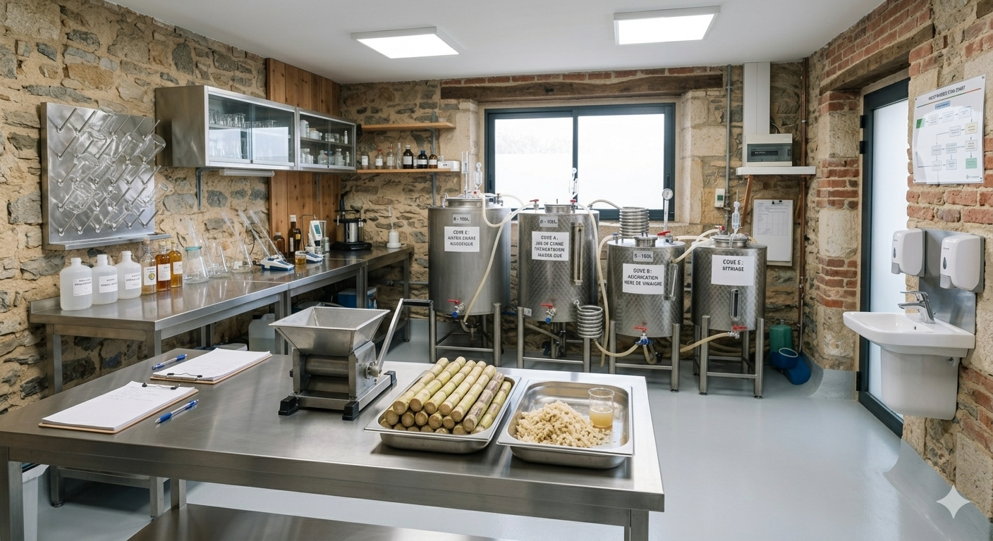 Vinaigre de canne artisanal AULINAGAN — double fermentation naturelle, Marie-Galante